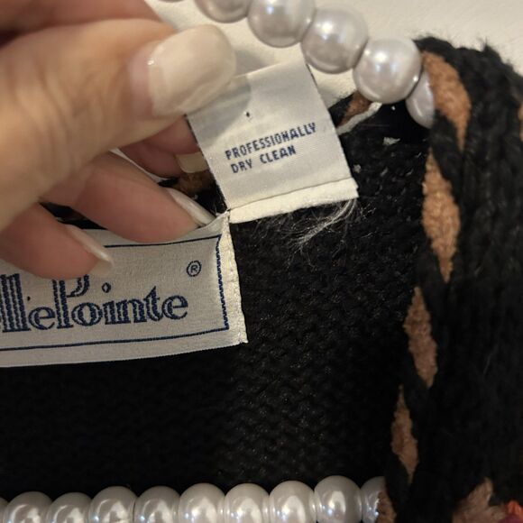 Vintage Belle Pointe Sweater Vest Small Fruit Granny Hand Knit Cottagecore - Picture 9 of 12